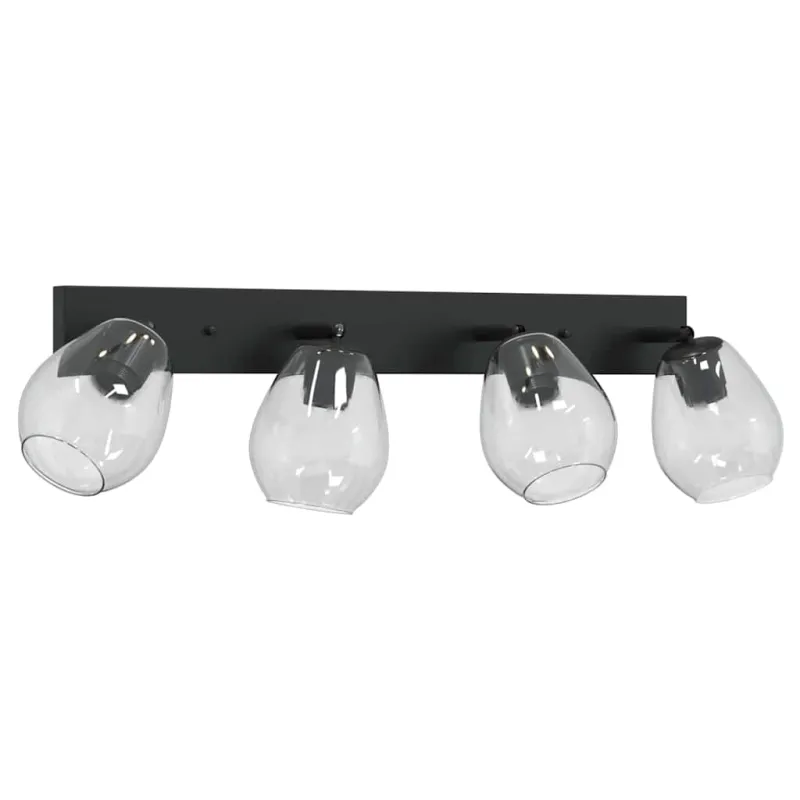 Lubų prožektorius Juoda 73.5 x 13 x 26 cm Stiklas ir metalas