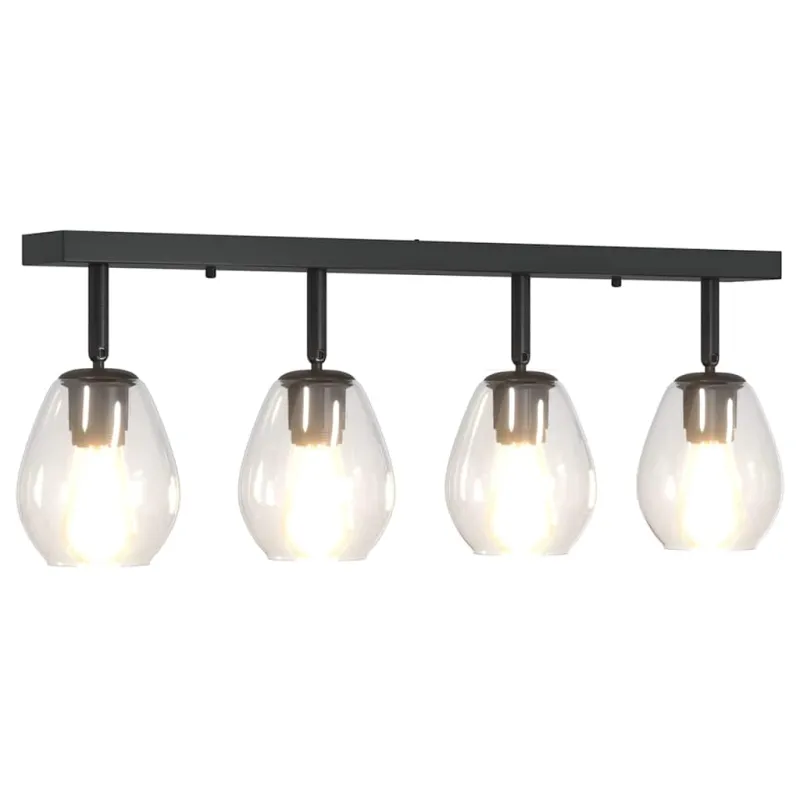 Lubų prožektorius Juoda 73.5 x 13 x 26 cm Stiklas ir metalas