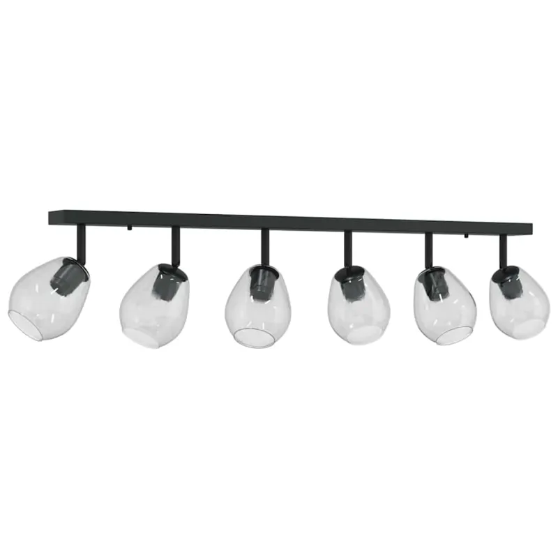 Lubų prožektorius Juoda 110,5 x 13 x 26 cm Stiklas ir metalas