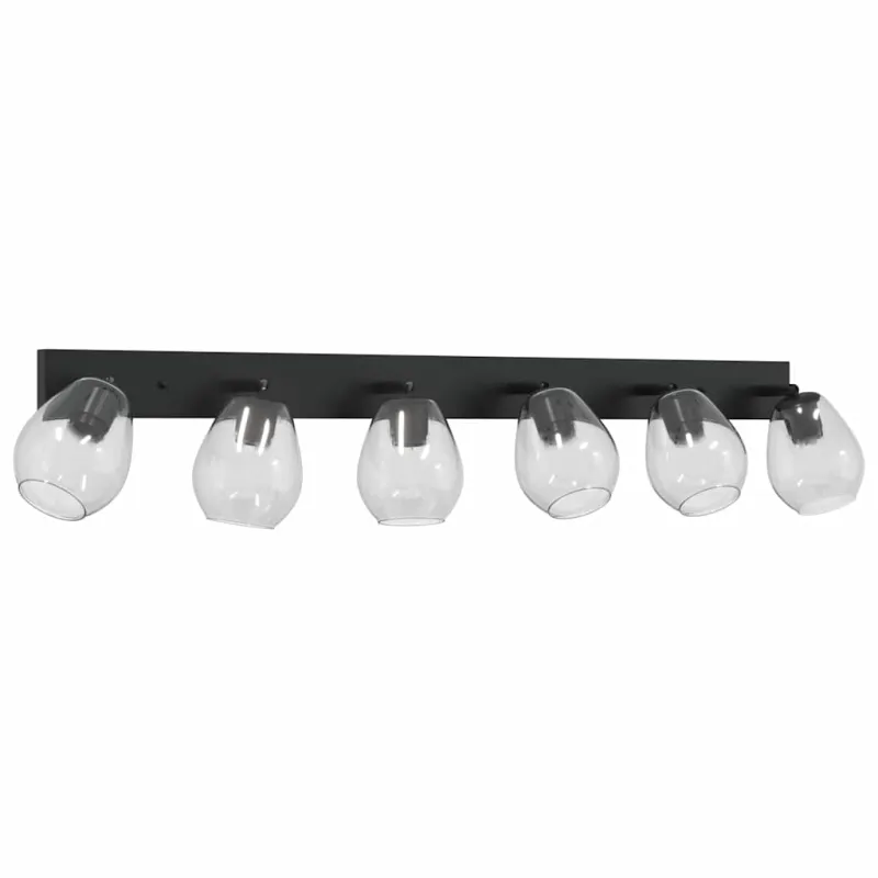 Lubų prožektorius Juoda 110,5 x 13 x 26 cm Stiklas ir metalas