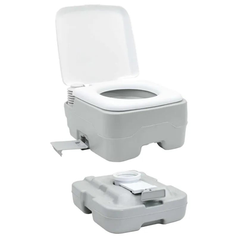 Stovyklavimo tualeto rinkinys 2 pcs Pilka ir balta