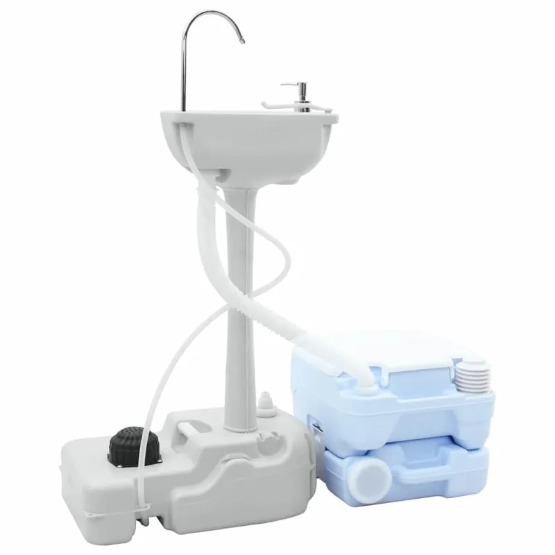 Stovyklavimo tualeto rinkinys 2 pcs Mėlyna ir balta