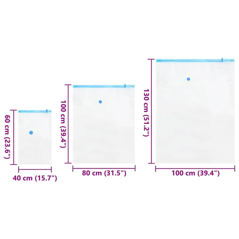 Saugojimo maišeliai 10 pcs Skaidrūs ir mėlyni 130 x 100 cm