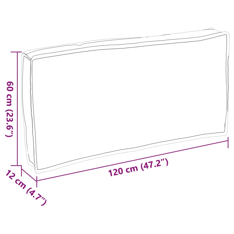 Pagalvėlė Kreminė 120 x 60 x 12 cm Oksfordo audinys