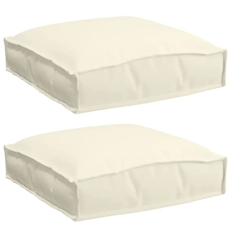 Pagalvėlė 2 pcs Kreminė 40 x 40 x 8 cm Oksfordo audinys