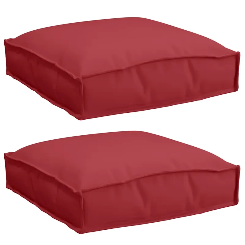 Pagalvėlė 2 pcs Vyno raudona 40 x 40 x 8 cm Oksfordo audinys