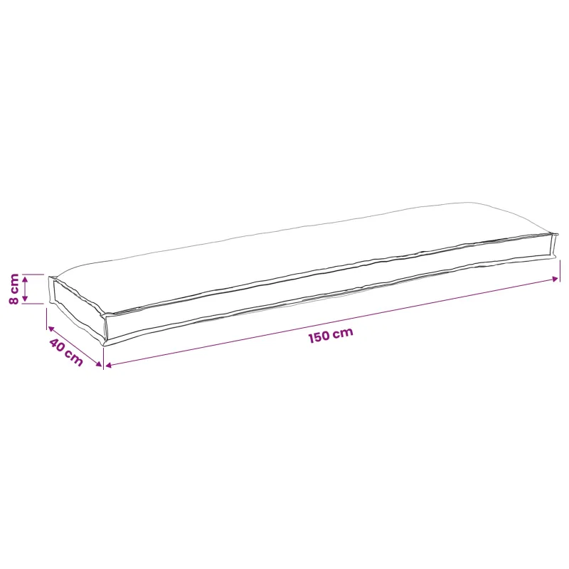 Pallet pagalvių rinkinys 2 pcs Kreminė 150 x 40 x 8 cm