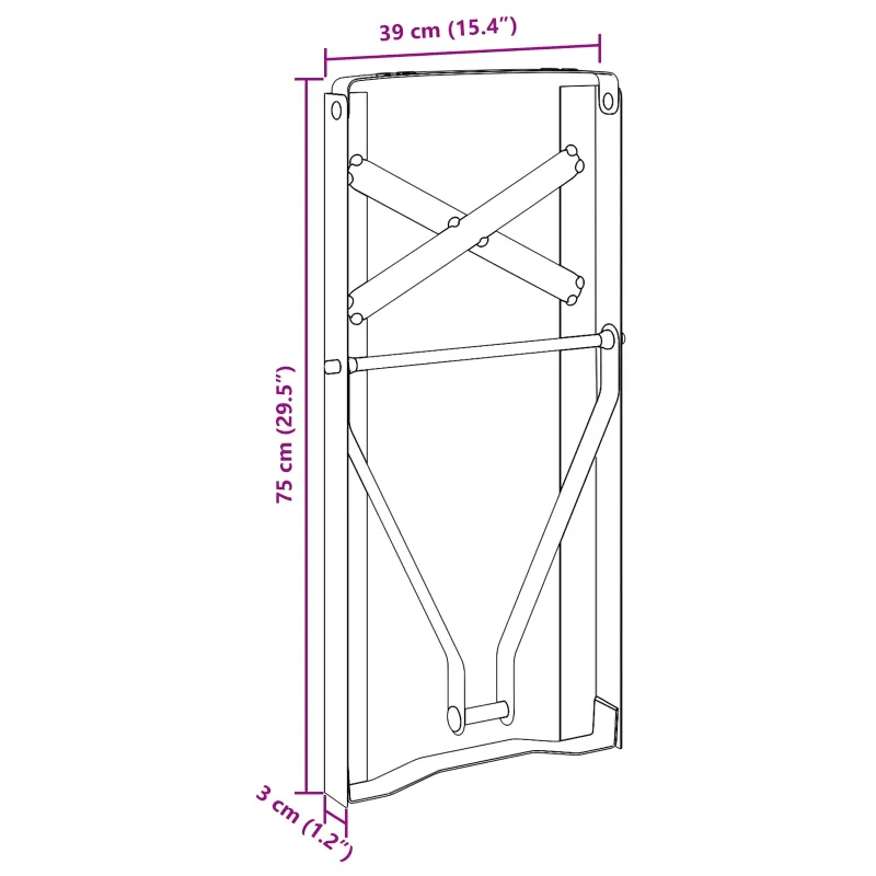 Alaus stalo koja 2 pcs Juoda 39 x 3 x 75 cm