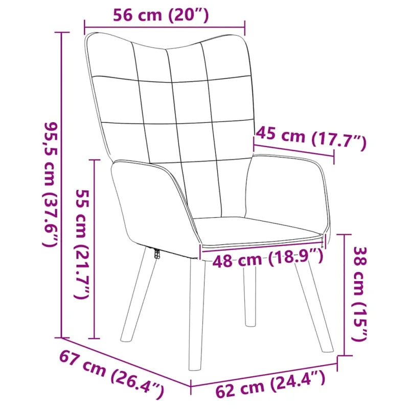 krėslas Kreminė 62 x 67 x 95,5 cm Šerpos audinys