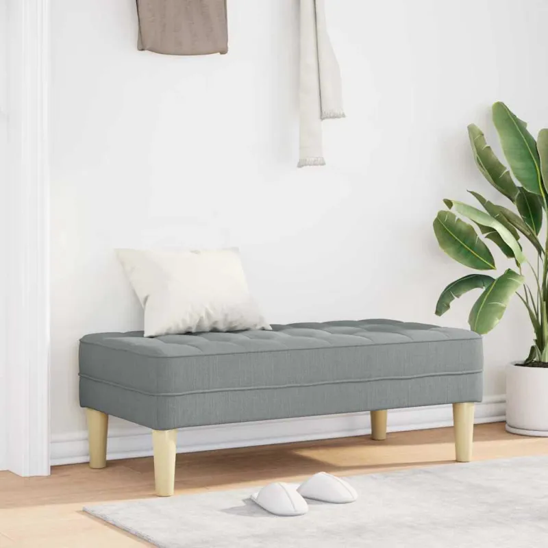 suoliukas su pagalve Šviesiai pilka 113 x 57 x 39 cm audinys