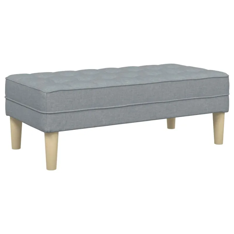 suoliukas su pagalve Šviesiai pilka 113 x 57 x 39 cm audinys