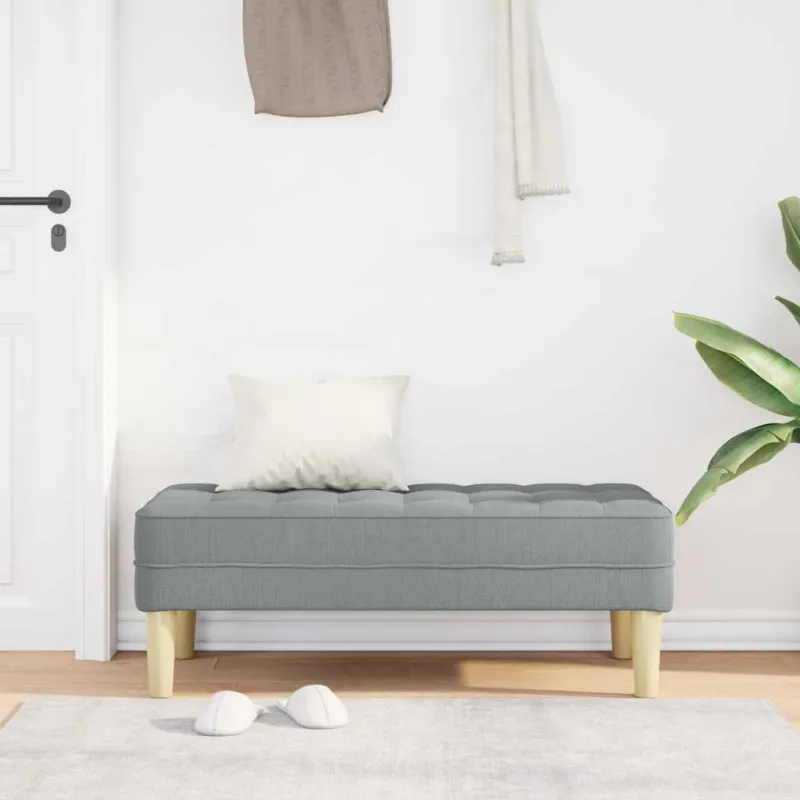 suoliukas su pagalve Šviesiai pilka 113 x 57 x 39 cm audinys