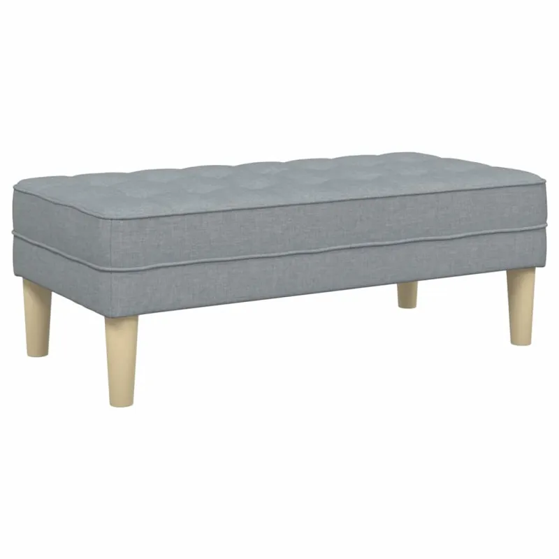 suoliukas su pagalve Šviesiai pilka 113 x 57 x 39 cm audinys