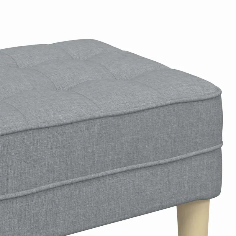 suoliukas su pagalve Šviesiai pilka 113 x 57 x 39 cm audinys