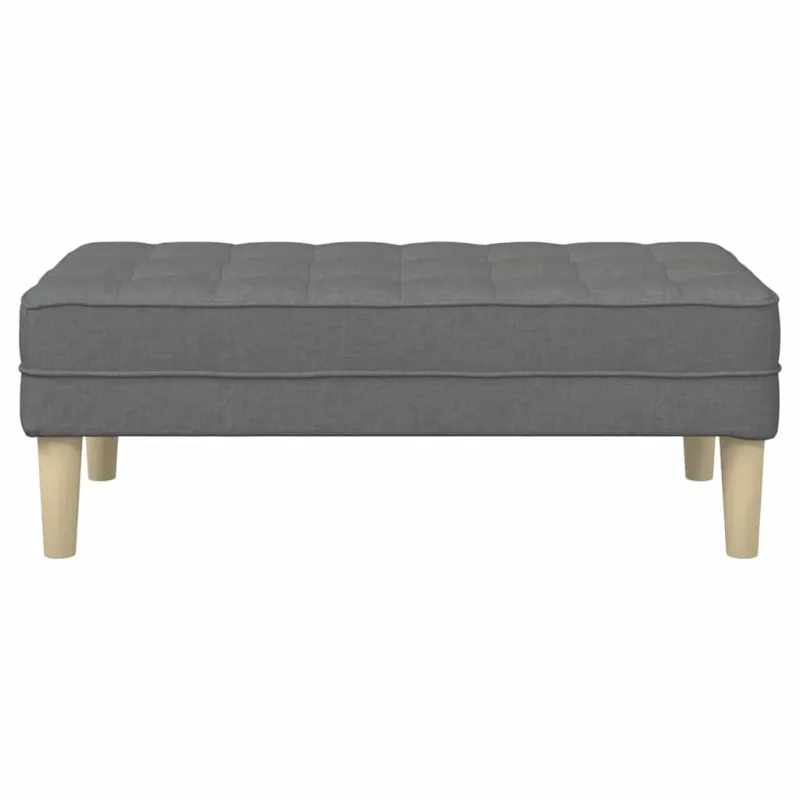 suoliukas su pagalve Tamsiai pilka 113 x 57 x 39 cm audinys