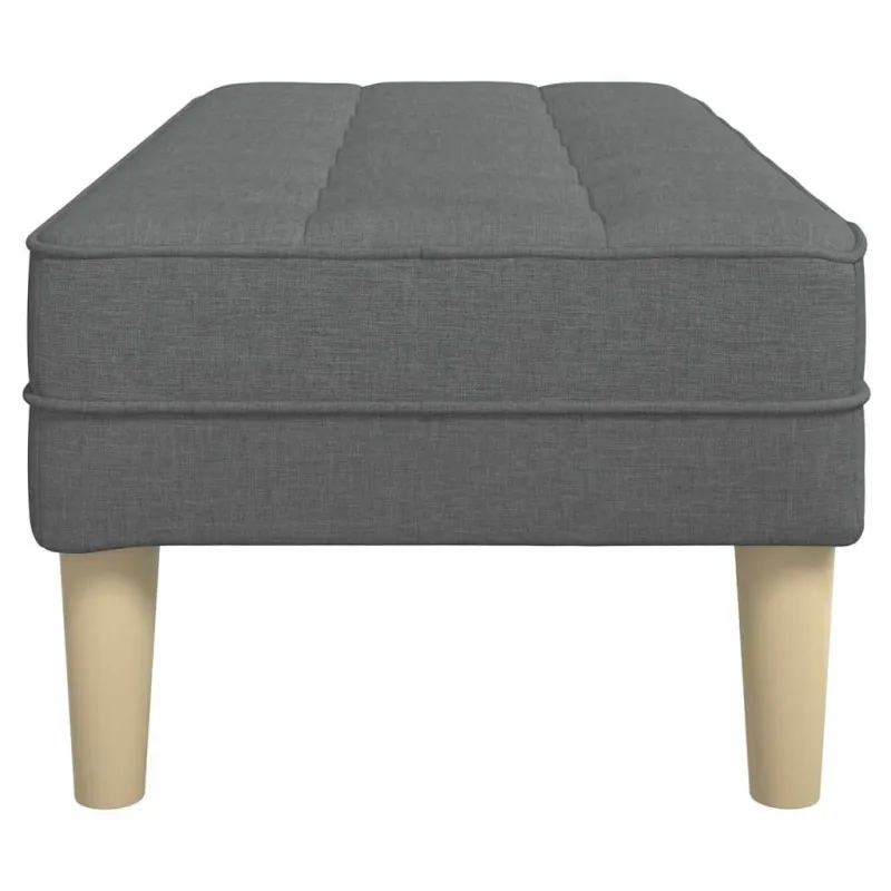 suoliukas su pagalve Tamsiai pilka 113 x 57 x 39 cm audinys