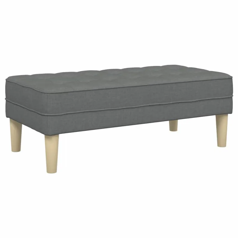 suoliukas su pagalve Tamsiai pilka 113 x 57 x 39 cm audinys