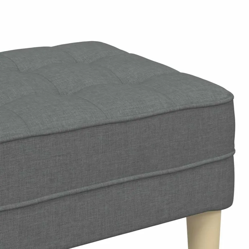 suoliukas su pagalve Tamsiai pilka 113 x 57 x 39 cm audinys