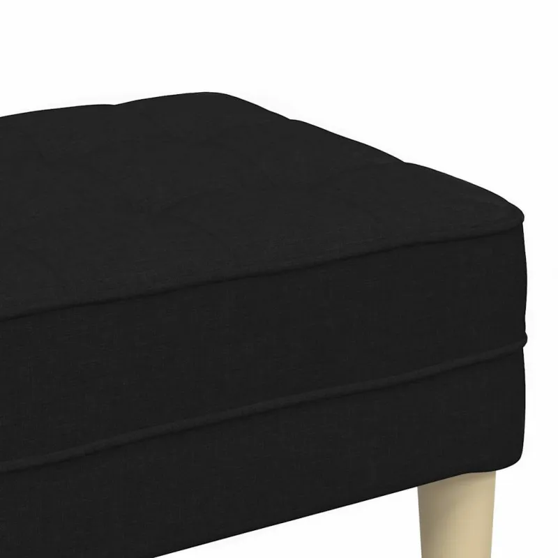 suoliukas su pagalve Juoda 113 x 57 x 39 cm audinys