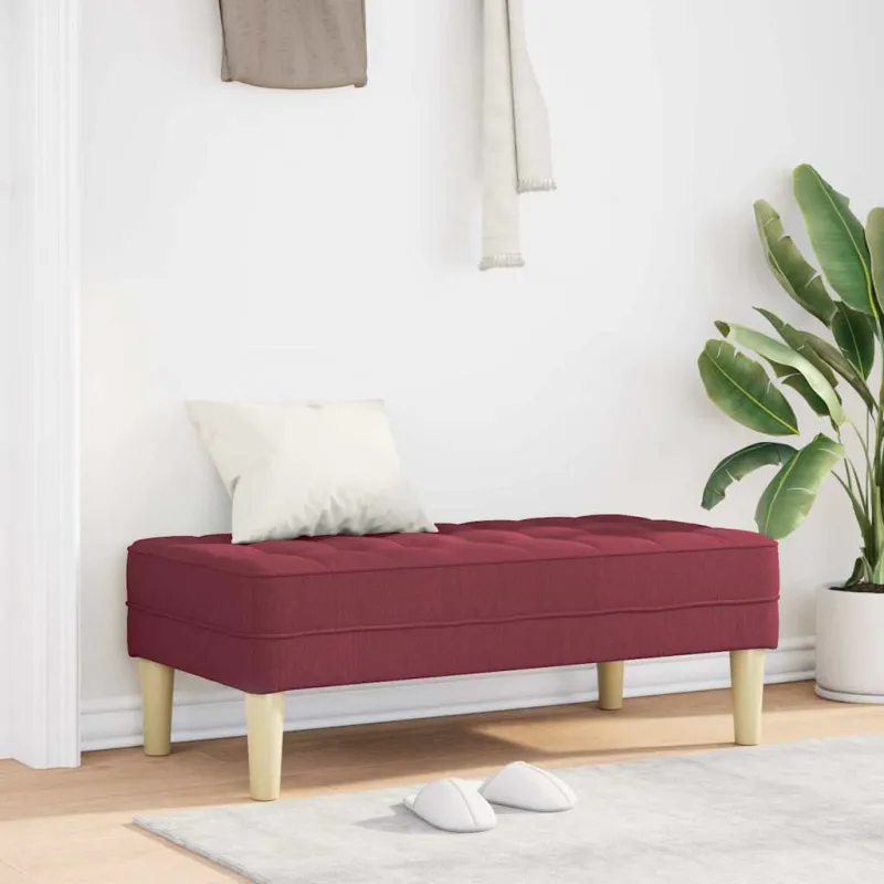 suoliukas su pagalve Vyno raudona 113 x 57 x 39 cm audinys