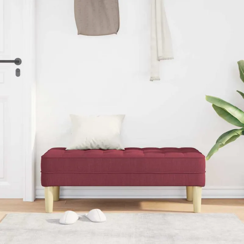 suoliukas su pagalve Vyno raudona 113 x 57 x 39 cm audinys
