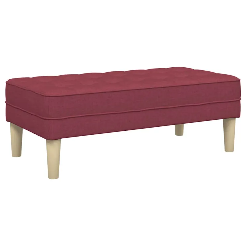 suoliukas su pagalve Vyno raudona 113 x 57 x 39 cm audinys