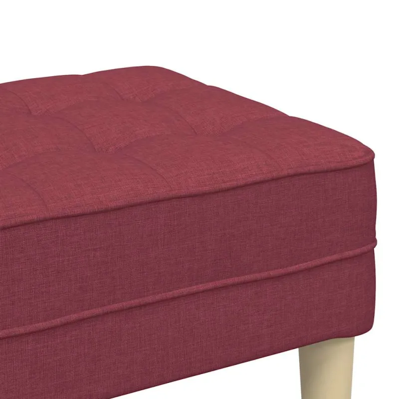 suoliukas su pagalve Vyno raudona 113 x 57 x 39 cm audinys