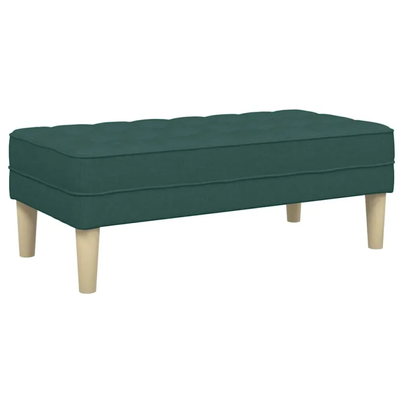 suoliukas su pagalve Tamsiai žalia 113 x 57 x 39 cm audinys