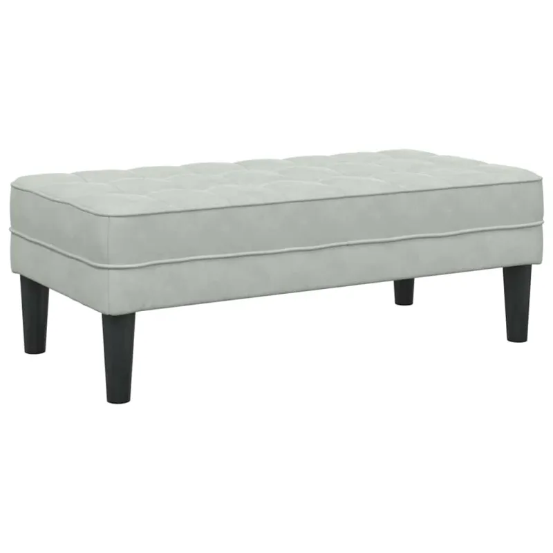 suoliukas su pagalve Šviesiai pilka 113 x 57 x 39 cm Aksomas