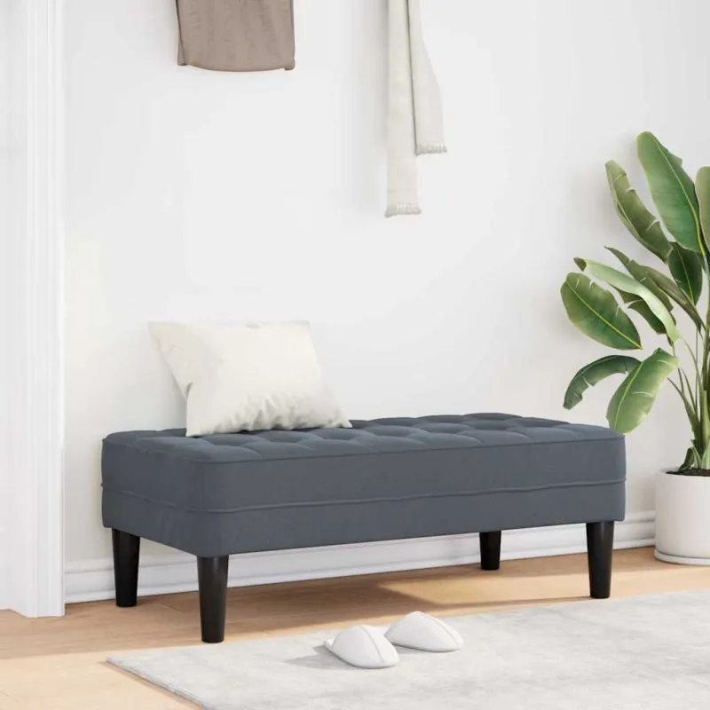 suoliukas su pagalve Tamsiai pilka 113 x 57 x 39 cm Aksomas