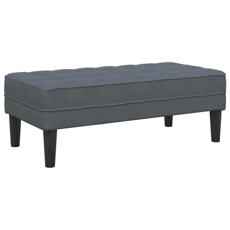 suoliukas su pagalve Tamsiai pilka 113 x 57 x 39 cm Aksomas