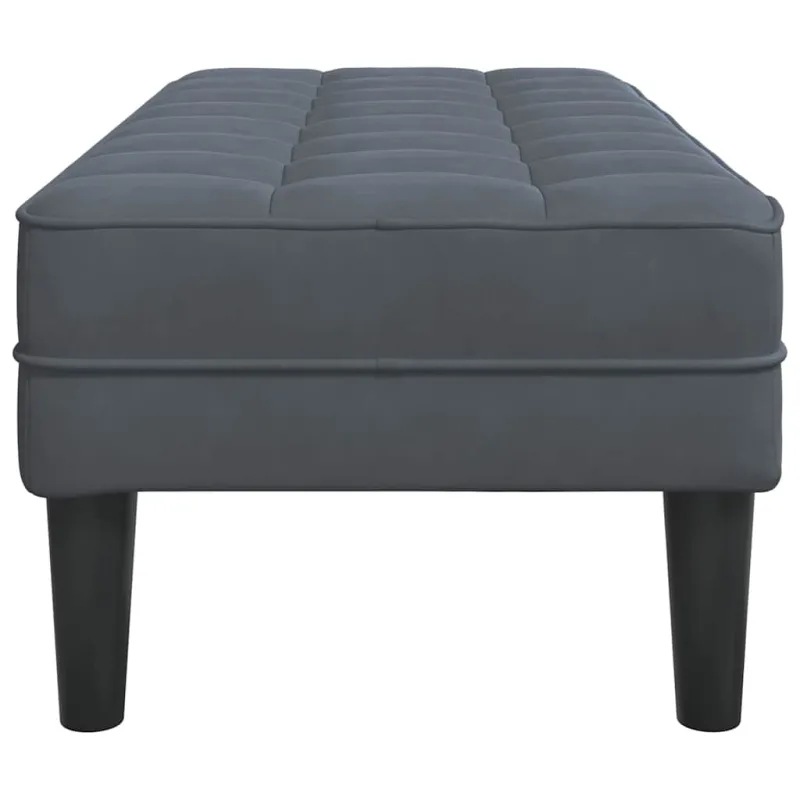 suoliukas su pagalve Tamsiai pilka 113 x 57 x 39 cm Aksomas
