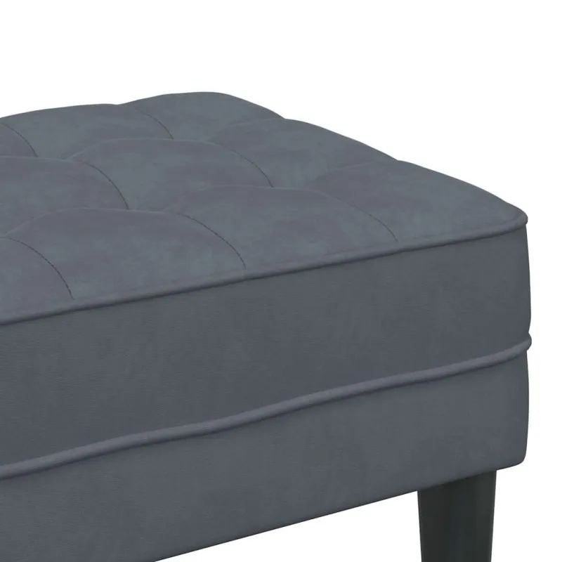 suoliukas su pagalve Tamsiai pilka 113 x 57 x 39 cm Aksomas