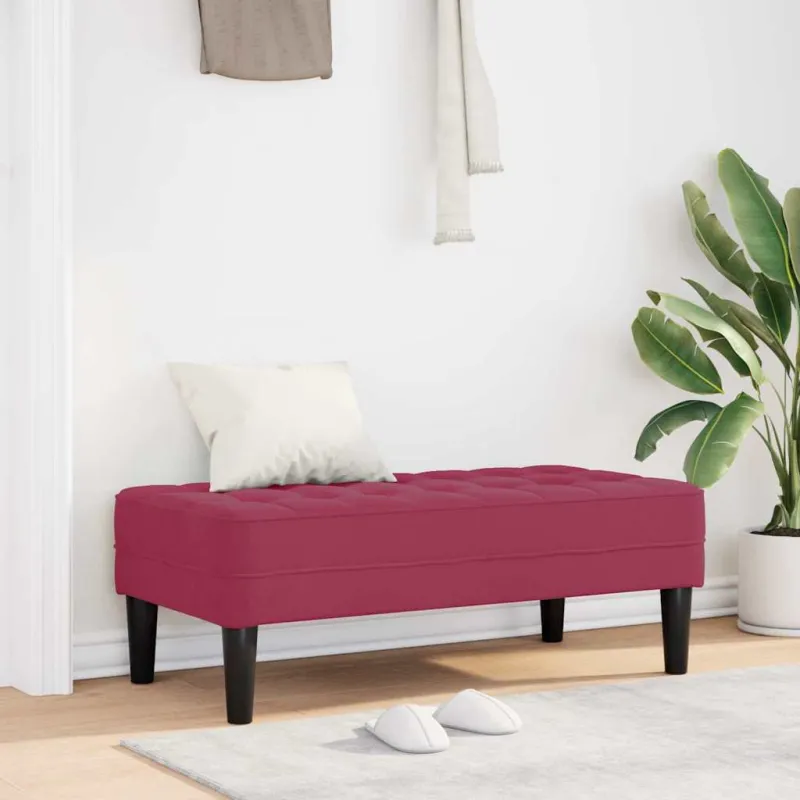 suoliukas su pagalve Vyno raudona 113 x 57 x 39 cm Aksomas