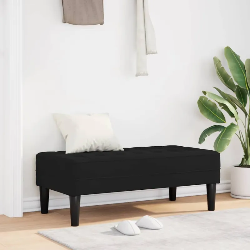 suoliukas su pagalve Juoda 113 x 57 x 39 cm Aksomas