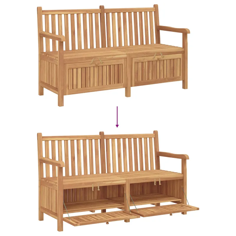 Sodo suolas su saugykla 150 x 60 x 90 cm Kieto teka medžio