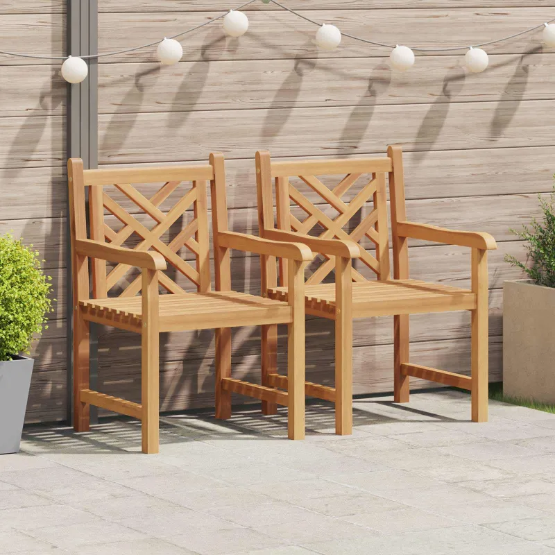 Sodo Kėdė 2 pcs 60 x 58 x 90 cm Kieto teka medžio