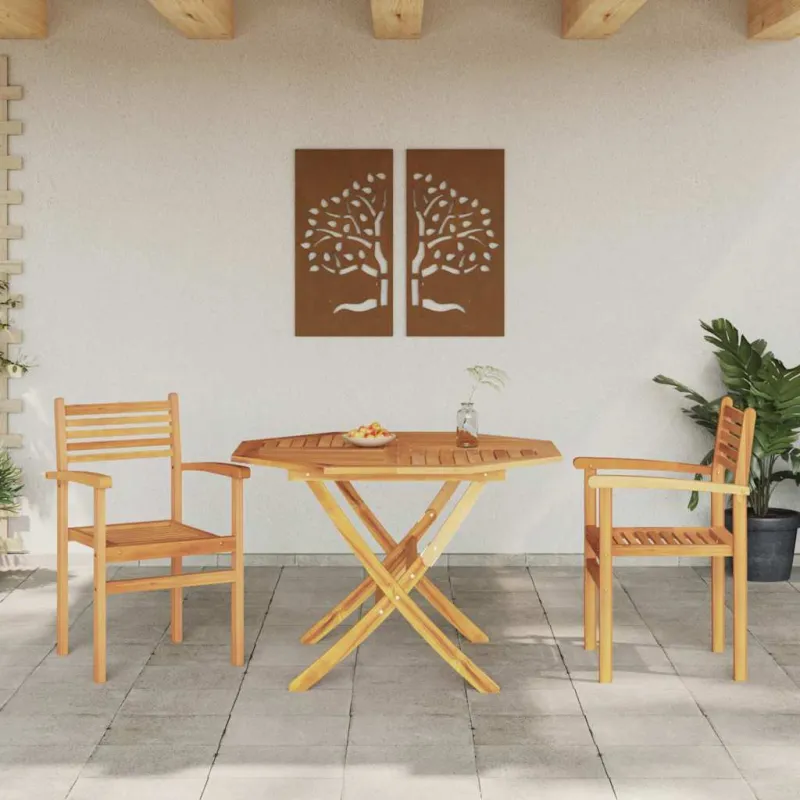 Kėdė 2 pcs Ruda 56 x 55 x 90.5 cm Kieto teka medžio