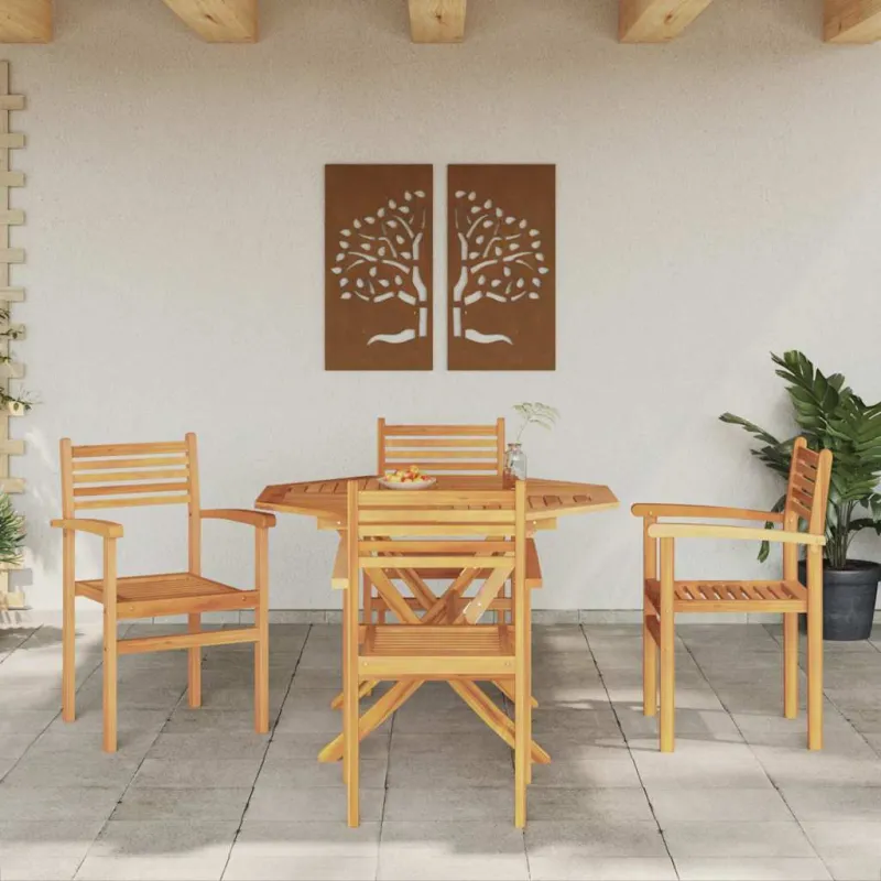 Kėdė 4 pcs Ruda 56 x 55 x 90.5 cm Kieto teka medžio