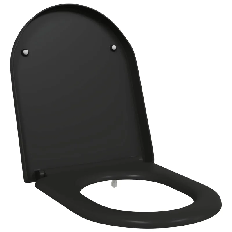 Tualeto sėdynė Juoda 49 x 36 x 4 cm Duroplastas