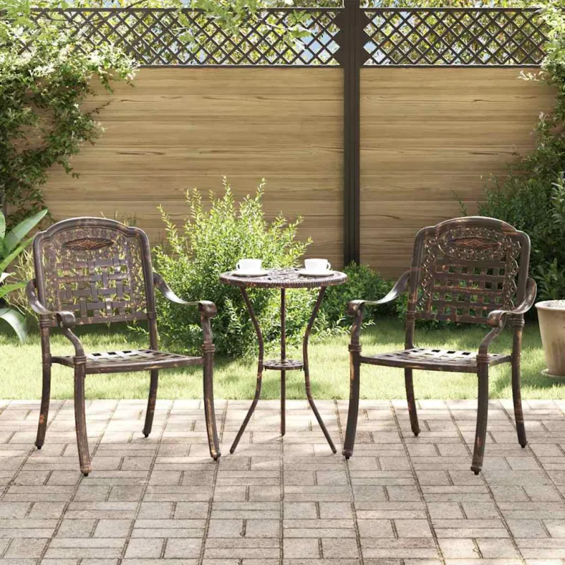 Sodo Kėdė 2 pcs Bronzinė 55 x 56,5 x 91cm Aliuminis