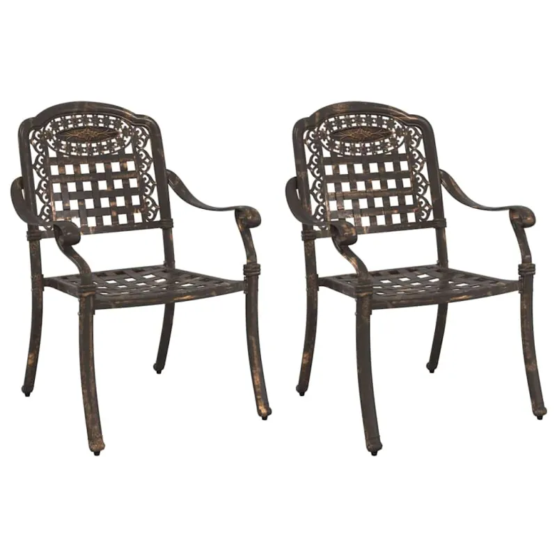 Sodo Kėdė 2 pcs Bronzinė 55 x 56,5 x 91cm Aliuminis