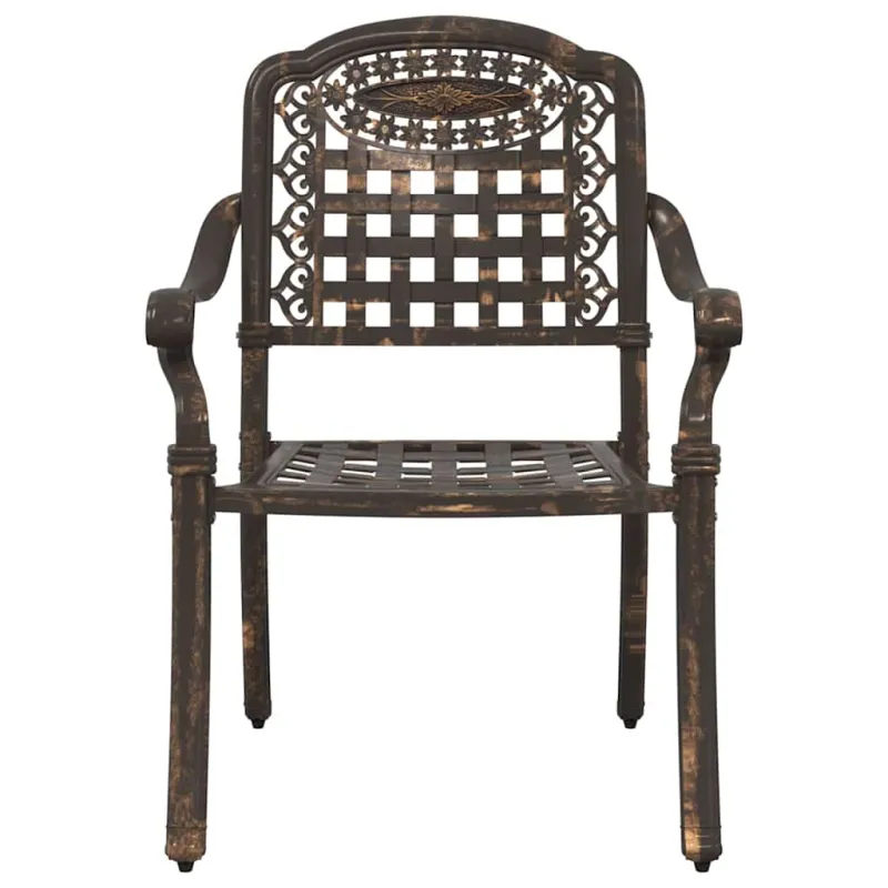 Sodo Kėdė 2 pcs Bronzinė 55 x 56,5 x 91cm Aliuminis