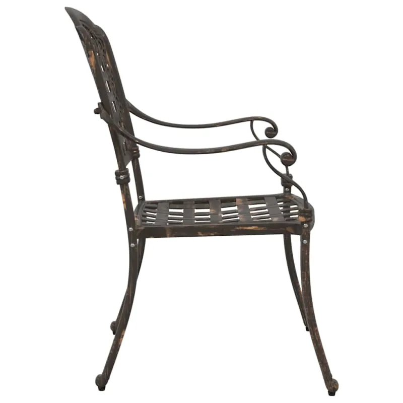 Sodo Kėdė 2 pcs Bronzinė 55 x 56,5 x 91cm Aliuminis