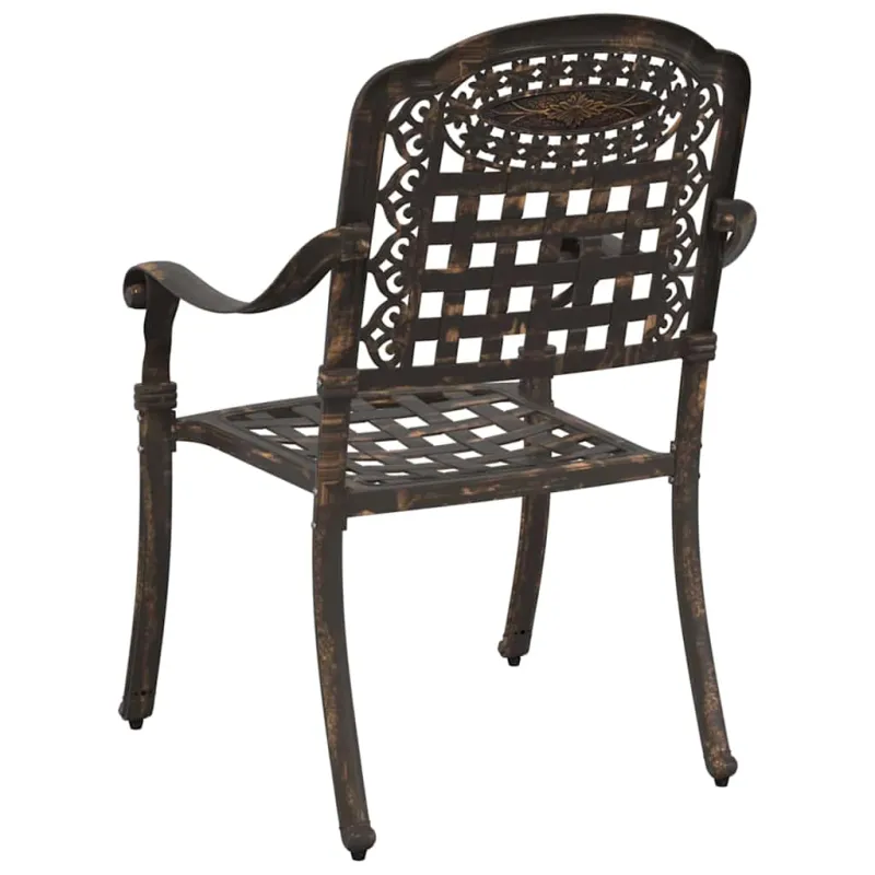 Sodo Kėdė 2 pcs Bronzinė 55 x 56,5 x 91cm Aliuminis