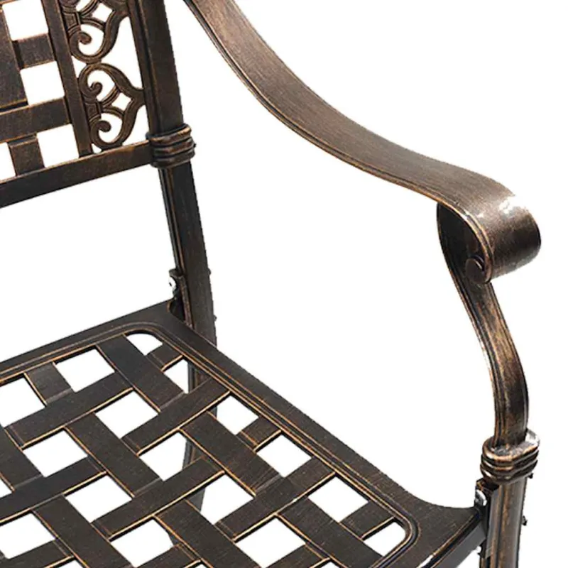 Sodo Kėdė 2 pcs Bronzinė 55 x 56,5 x 91cm Aliuminis