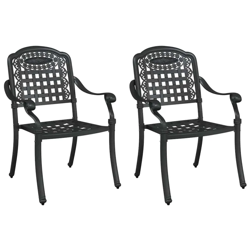 Sodo Kėdė 2 pcs Juoda 55 x 56,5 x 91cm Aliuminis