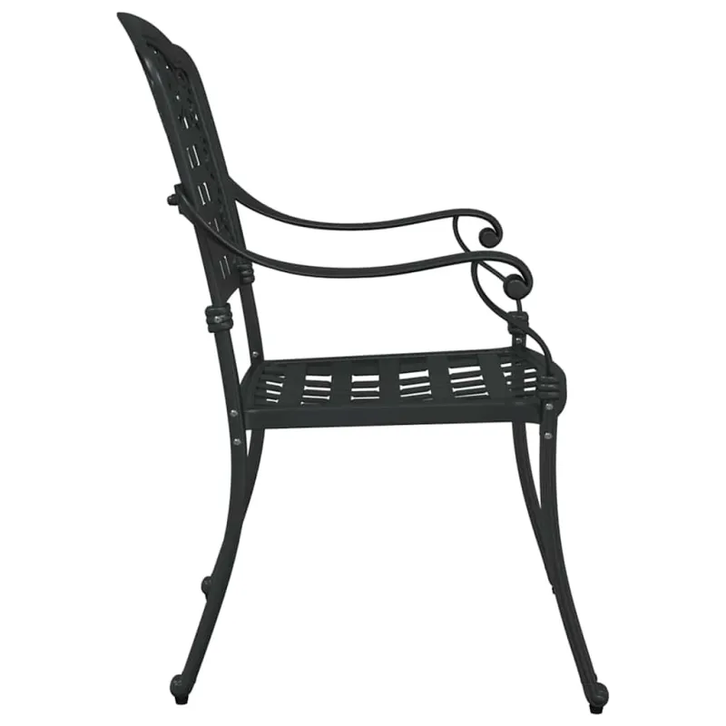 Sodo Kėdė 2 pcs Juoda 55 x 56,5 x 91cm Aliuminis