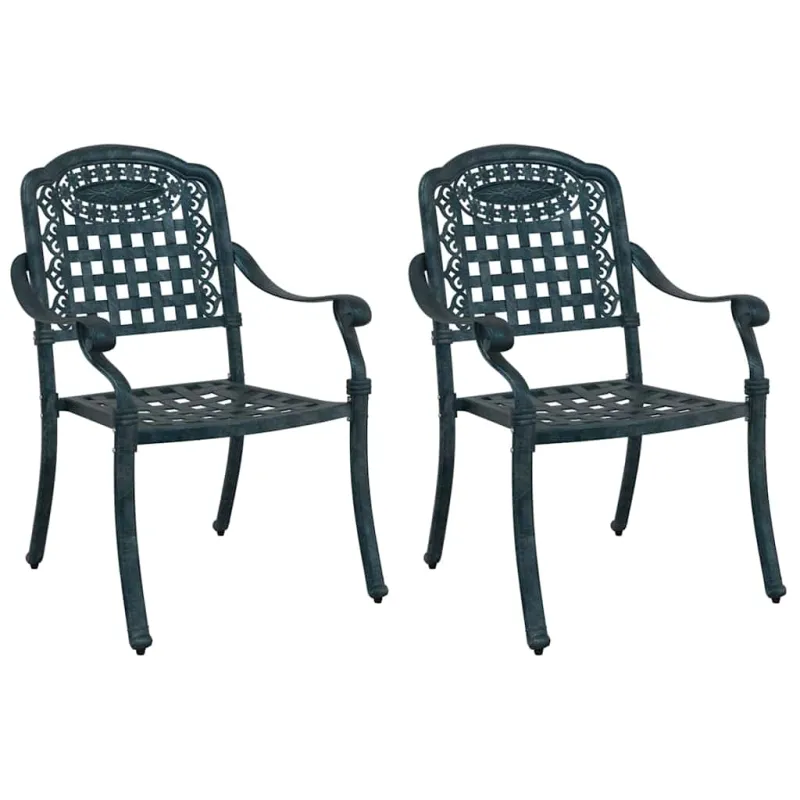 Sodo Kėdė 2 pcs Žalia 55 x 56,5 x 91cm Aliuminis