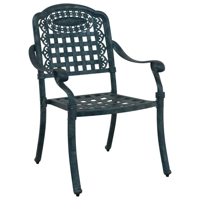 Sodo Kėdė 2 pcs Žalia 55 x 56,5 x 91cm Aliuminis